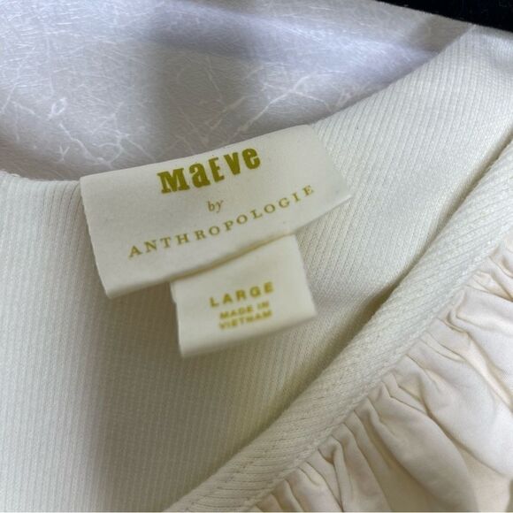 ANTHROPOLOGIE Maeve Tina Ruffled Ribbed Tank Top L - Picture 4 of 8